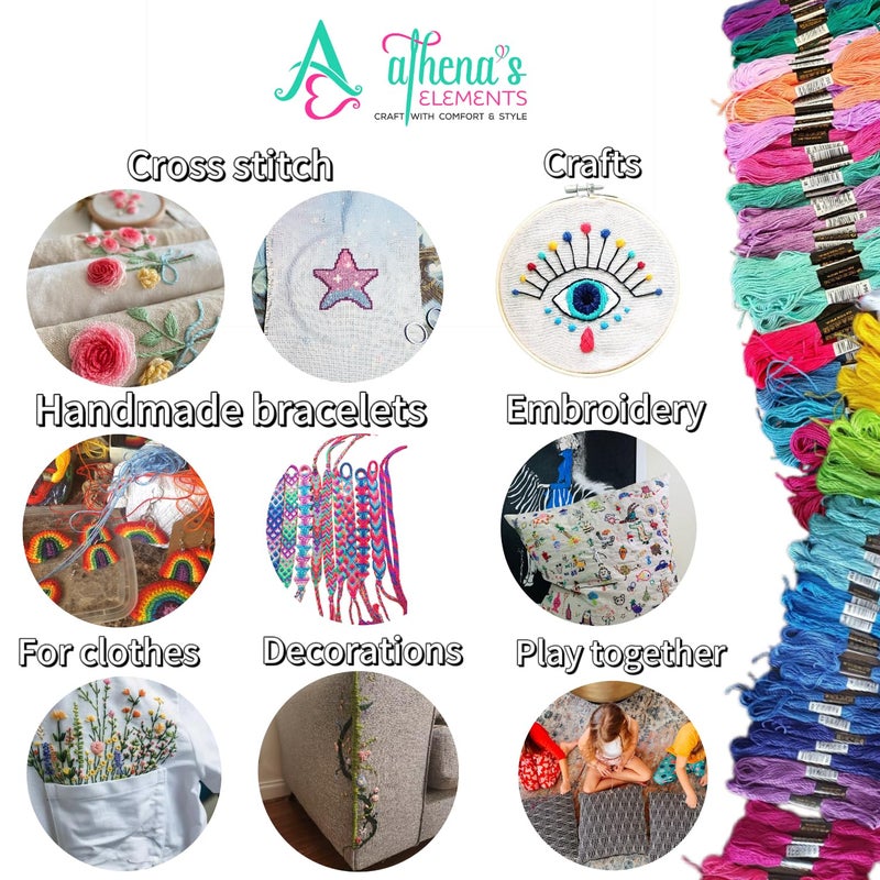 Athena's Elements Athenaâ€™s Elements Embroidery Floss | Rainbow Thread for Embroidery, Cross Stitch Thread, Crafting Arts Embroidery Strings Bulk (110) - Image 4
